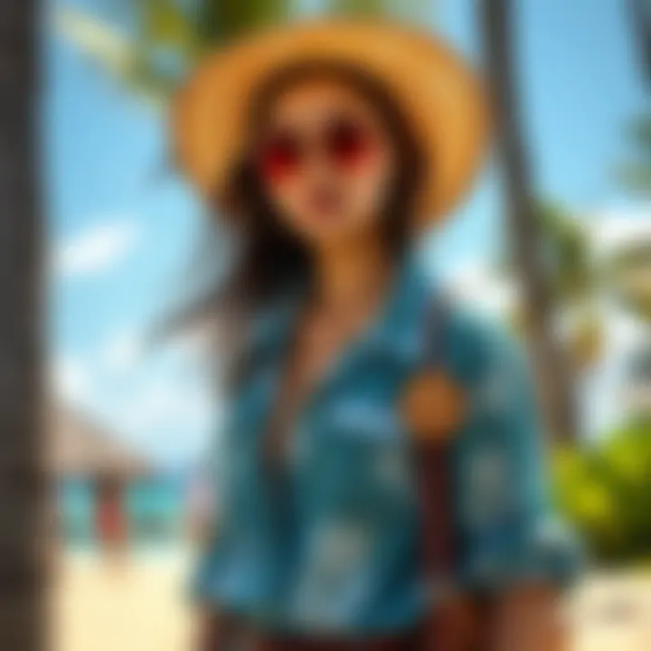 Complete Your Look: Accessories for Island Fun Accessorized casual outfit suitable for Hawaiian adventures