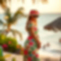 A vibrant floral casual dress perfect for Hawaiian beaches