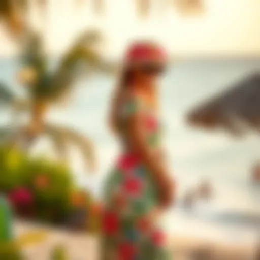 A vibrant floral casual dress perfect for Hawaiian beaches