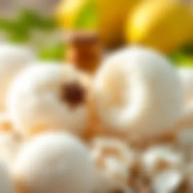 Close-up of natural ingredients in deodorant balls