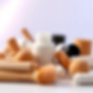 Material Varieties of Tanning Lotion Applicators Close-up of various materials used in tanning lotion applicators