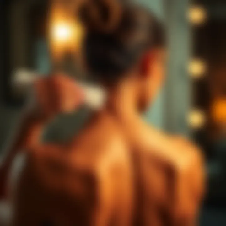 Effective Application Techniques for Even Tanning User demonstrating proper technique with a tanning lotion applicator