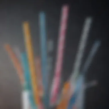 Stainless steel straw beside a traditional plastic straw