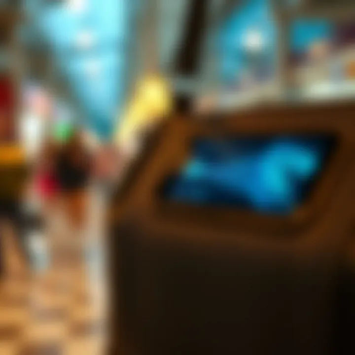 Close-up of touch screen purse technology