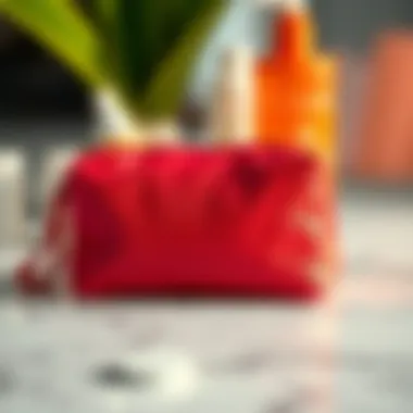 Chic and stylish cosmetic bag design showcasing vibrant colors and textures