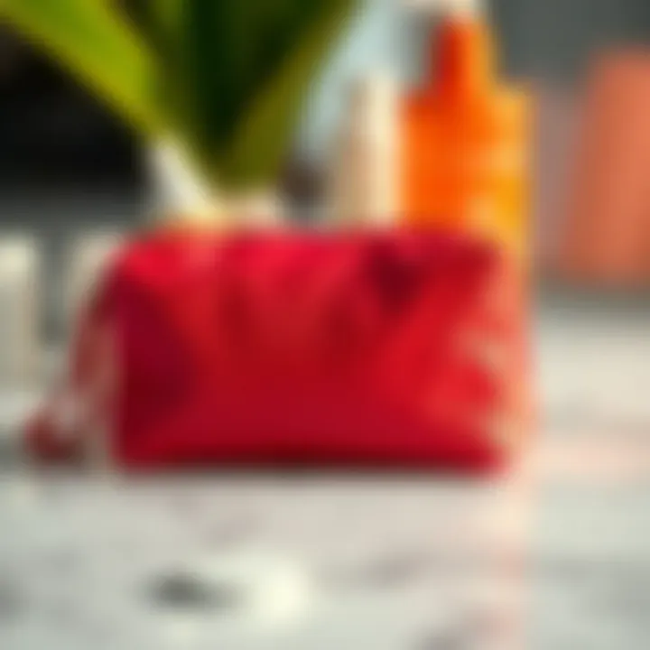 Chic and stylish cosmetic bag design showcasing vibrant colors and textures