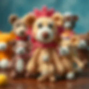 A collection of crochet animal figures