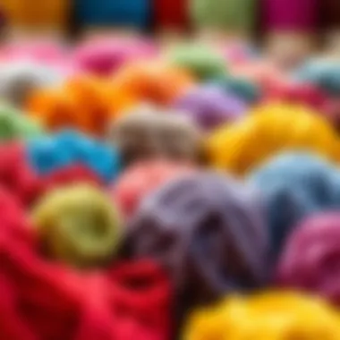 Colorful yarn balls arranged creatively