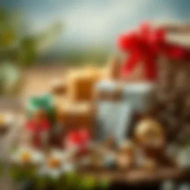 Curated Miniature Gift Selection A curated selection of miniature gift items in natural settings