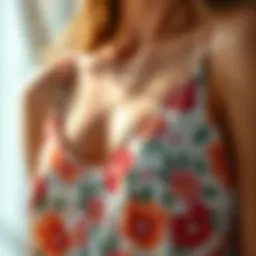 A close-up of a ditsy floral cami dress showcasing intricate fabric patterns