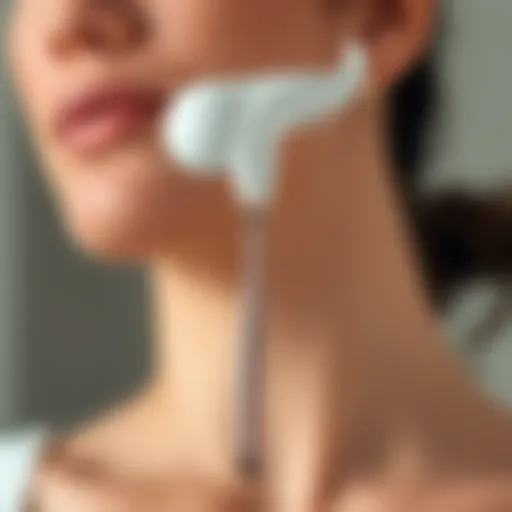 Ergonomic Design of Double Chin Massage Tool Detailed view of a premium double chin massage tool showcasing its ergonomic design