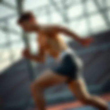 Dynamic Movement in Anti-Chafing Shorts Athlete engaging in dynamic movement wearing shorts