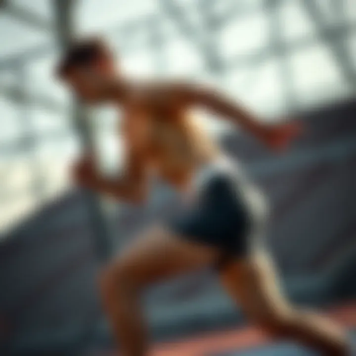 Dynamic Movement in Anti-Chafing Shorts Athlete engaging in dynamic movement wearing shorts