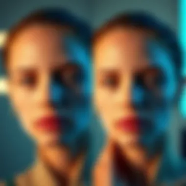 Comparison of skin before and after using an electric silicone scrubber