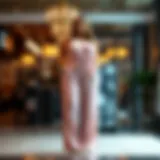 Elegant plus size blush jumpsuit showcased on a model in a stylish setting