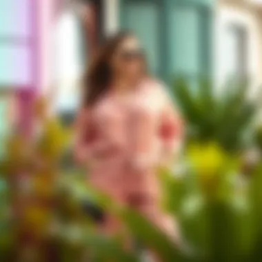 Casual Styling of the Blush Jumpsuit Accessorized blush jumpsuit styled for a casual outing