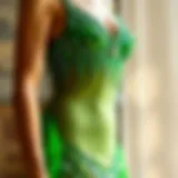 A stunning green flapper dress adorned with sequins, showcasing the glamour of the 1920s.