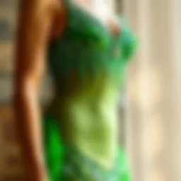 A stunning green flapper dress adorned with sequins, showcasing the glamour of the 1920s.