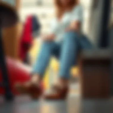 Stylish outfit incorporating HUT Moc shoes in a casual setting