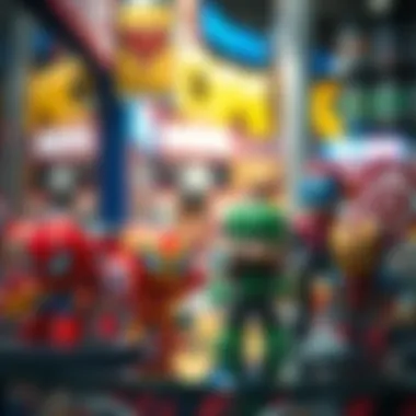 Close-up of popular Miniso Marvel collectibles