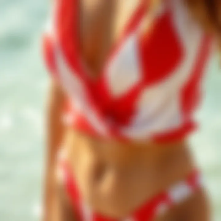 A close-up of high-quality fabric used in bathing suits