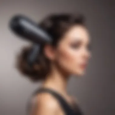 Stylish Hair Care Routine Stylish individual using a hair dryer with a cap for a perfect look