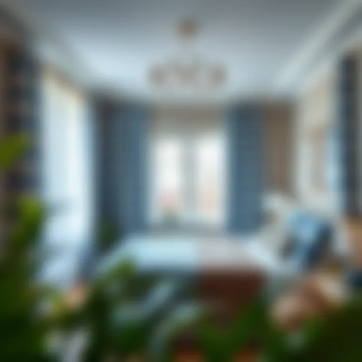 Cozy Bedroom with Blue and White Buffalo Check Curtains Cozy bedroom featuring blue and white buffalo check curtains and decor