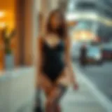 The Fusion of Bodysuits and Stockings in Contemporary Fashion A stylish bodysuit paired with elegant stockings showcasing modern fashion trends.