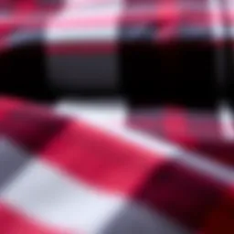 A close-up of buffalo plaid fabric showcasing its distinct pattern