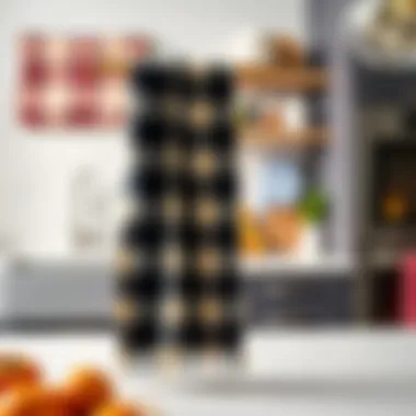 Buffalo Plaid Towel in Kitchen Stylish buffalo plaid towel displayed in a modern kitchen setting