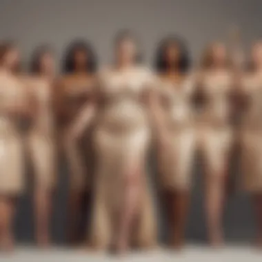 Celebrating Diversity in Plus Size Fashion Diverse models showcasing various champagne dress styles