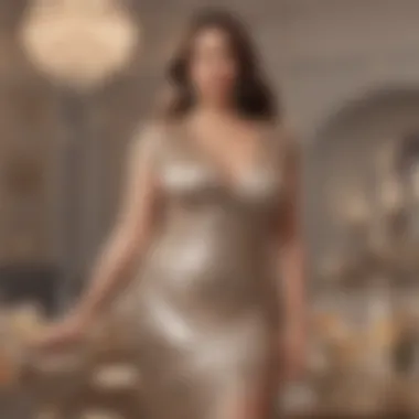 Chic Styling Tips for Plus Size Fashion Stylish champagne dress paired with accessories for a chic look