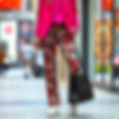 Floral Print Trousers Ensemble Stylish outfit featuring floral print trousers