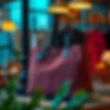 Elegant corduroy shoulder tote bag displayed in a chic setting