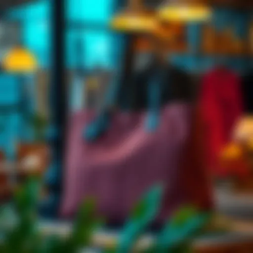 Elegant corduroy shoulder tote bag displayed in a chic setting