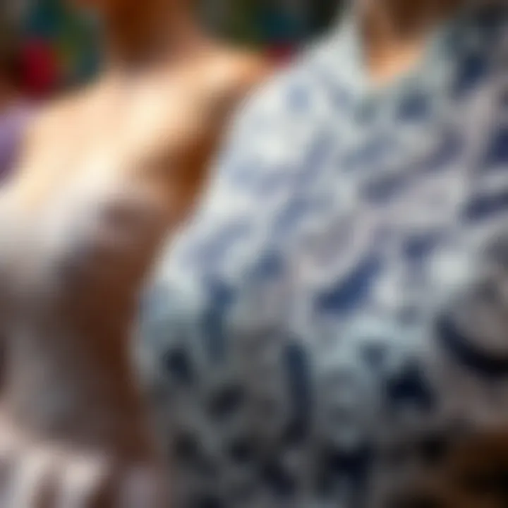 Detailed close-up of intricate fabric textures and patterns.