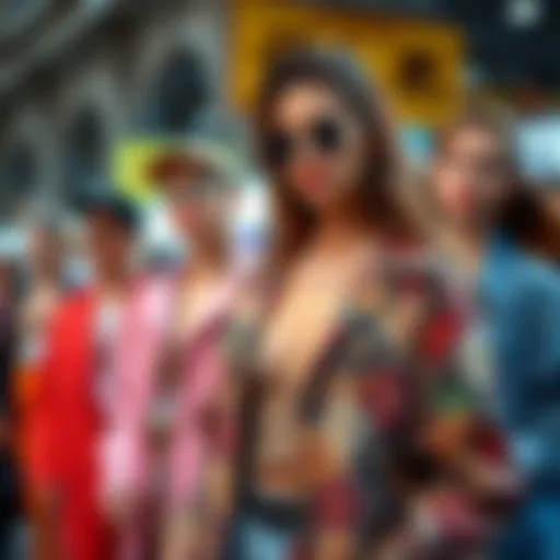 Diversity in Fashion Choices A vibrant display of clothing styles that embrace diversity and individuality.