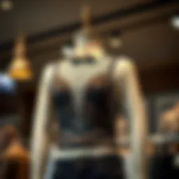 Stylish fishnet top displayed on a mannequin