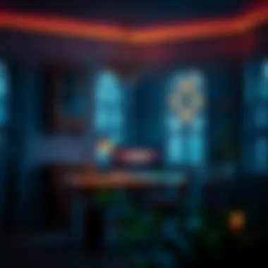 Creating Atmosphere with Gothic Lighting Ambient lighting that enhances gothic workspace atmosphere