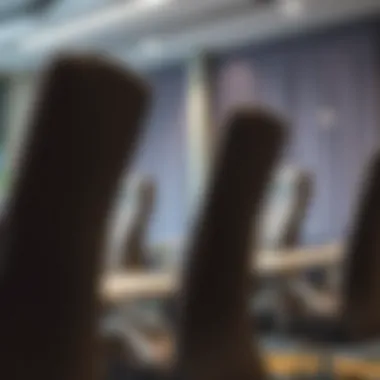 Stylish Gray Stretch Chair Covers in Professional Space Stylish gray stretch chair covers enhancing a professional space