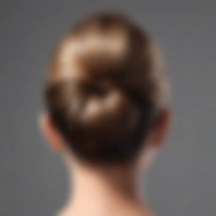 Close-up of a hair bun cuff in use, highlighting its functionality and aesthetic appeal