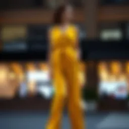 Elegant jumpsuit in vibrant color showcasing a flattering silhouette