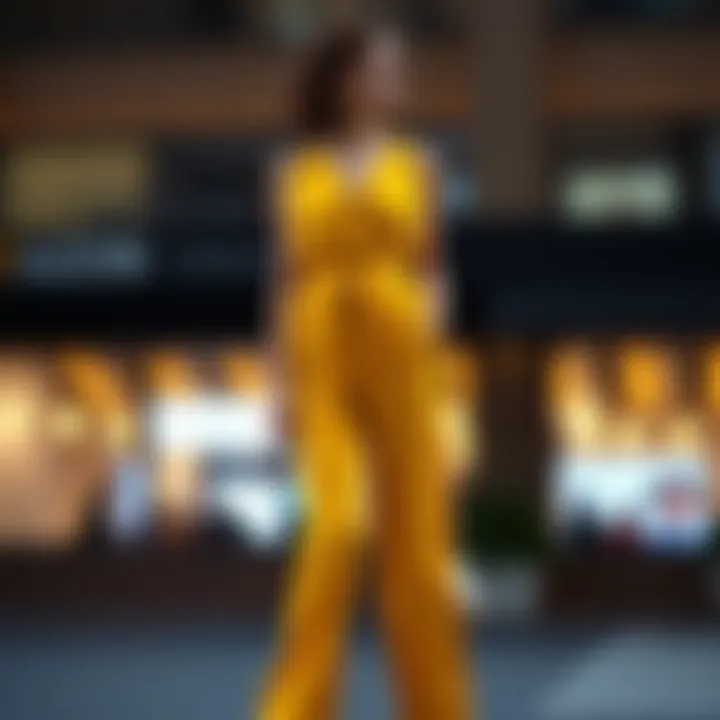 Elegant jumpsuit in vibrant color showcasing a flattering silhouette