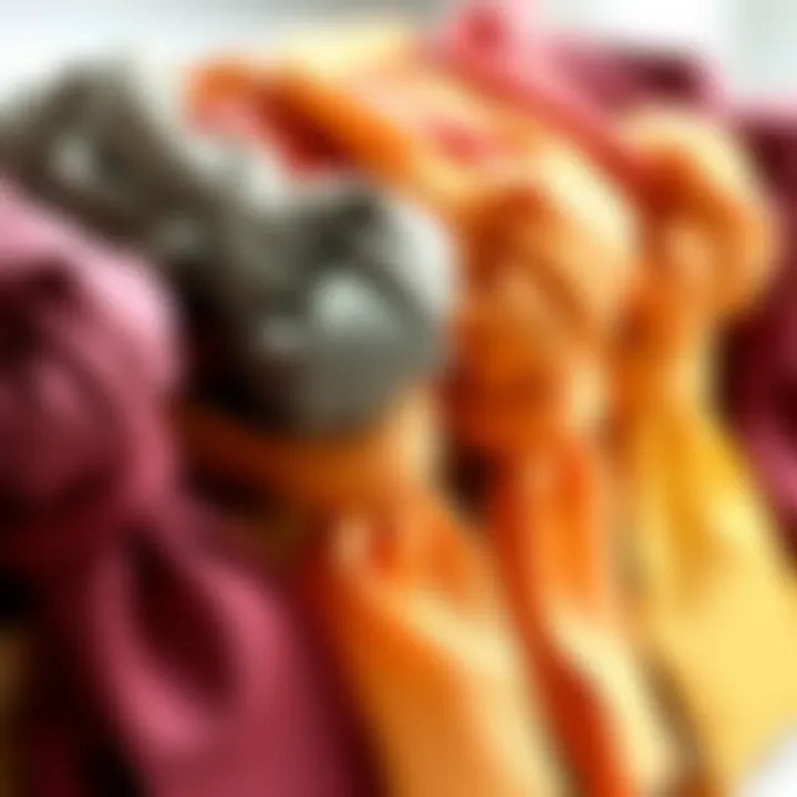 Versatile Styles of Knotted Elastic Hair Ties Elegant knotted elastic hair ties in various colors showcasing style versatility