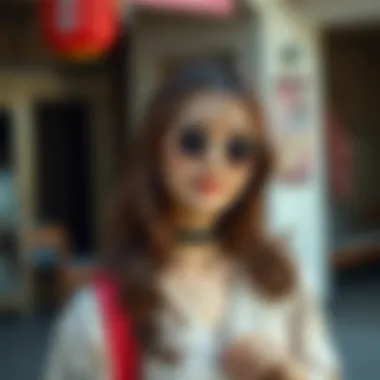 Accessorizing Korean Summer Ensembles Stylish summer outfit accessorized with unique jewelry