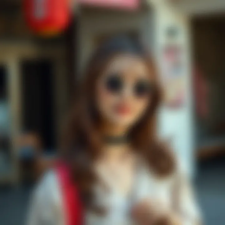 Accessorizing Korean Summer Ensembles Stylish summer outfit accessorized with unique jewelry