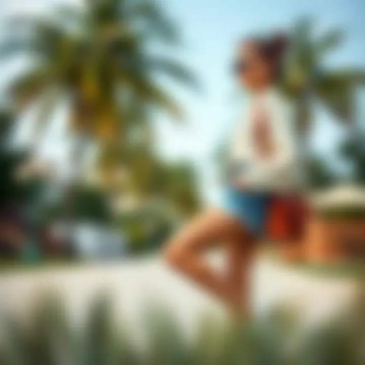 Sustainable Fashion with Eco-Friendly Bermuda Shorts Sustainable fashion concept with eco-friendly Bermuda shorts