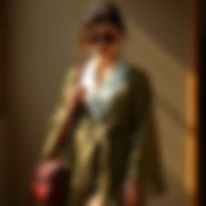 Chic Styling with Modal Robes Woman styling a modal robe with accessories