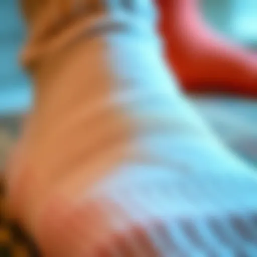 Close-up of moisture socks showcasing texture and material