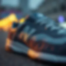 Close-up of New Balance 327 Retro sneaker showcasing its unique design elements